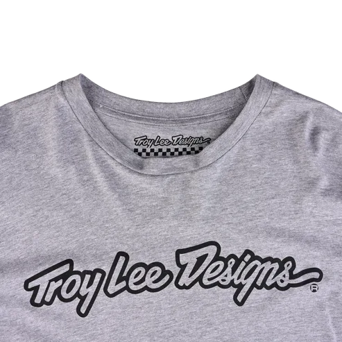 Graues Langarmshirt von Troy Lee Designs mit auffälligem Logo-Print auf der Brust