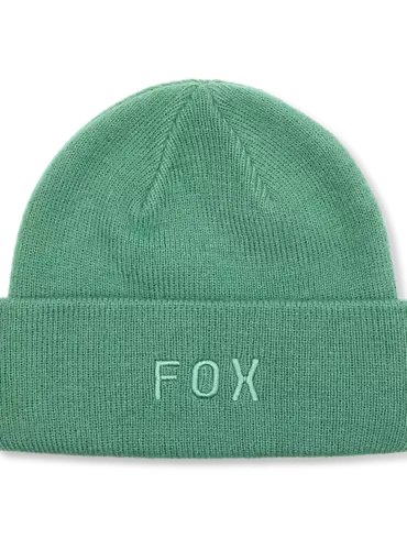 Tannengrüne Fox Beanie mit gesticktem FOX-Schriftzug auf der Vorderseite.