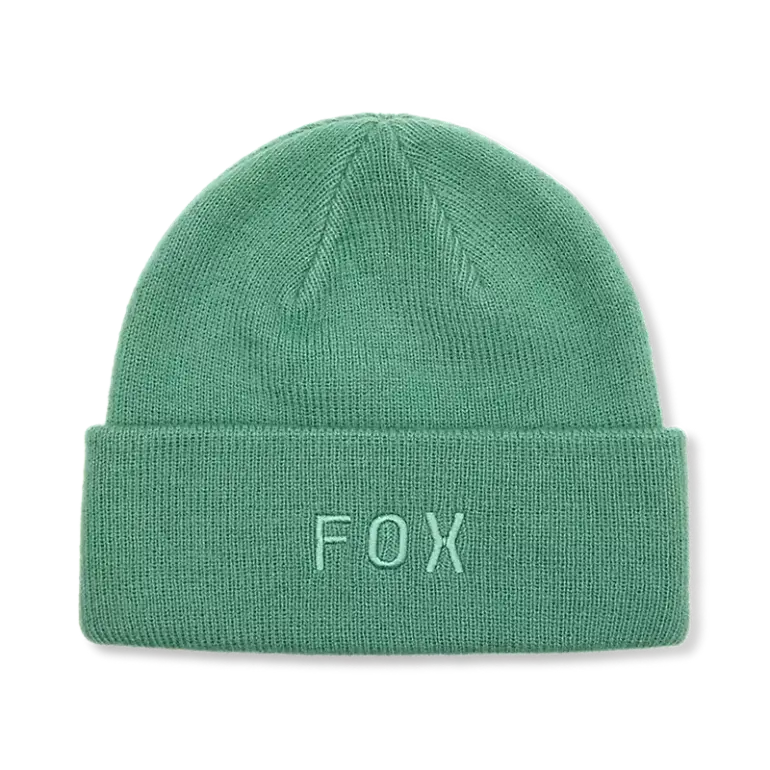 Tannengrüne Fox Beanie mit gesticktem FOX-Schriftzug auf der Vorderseite.
