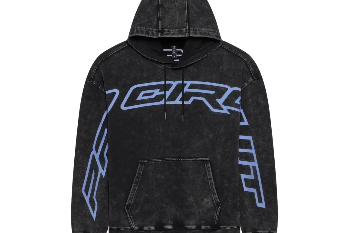 Pro Circuit Hoodie in Schwarz mit blauer Grafik und Oversized-Passform