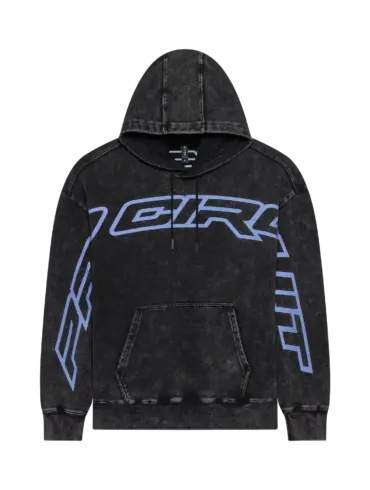 Pro Circuit Hoodie in Schwarz mit blauer Grafik und Oversized-Passform