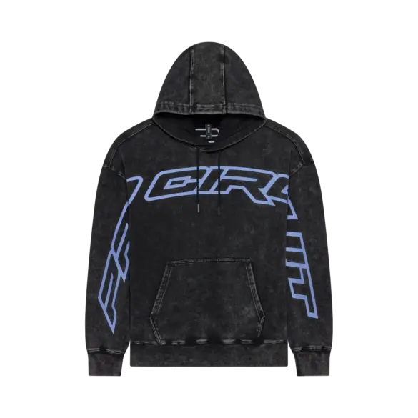 Pro Circuit Hoodie in Schwarz mit blauer Grafik und Oversized-Passform