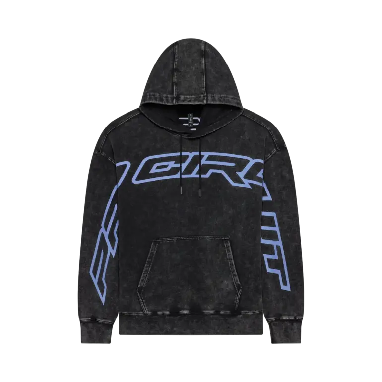 Pro Circuit Hoodie in Schwarz mit blauer Grafik und Oversized-Passform