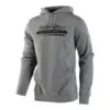 Heather-Grey Sweat-Fleece Kapuzenpullover von Troy Lee Designs für Bike-Fahrer, frontal abgebildet.