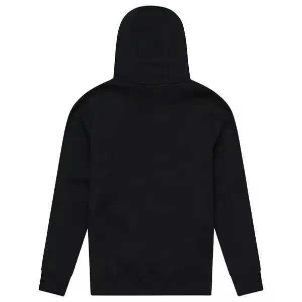 Signature-Hoodie in Schwarz, Rückansicht mit Kapuze und langen Ärmeln.