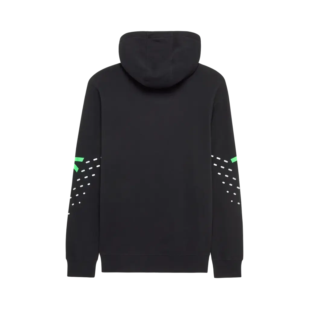 Fox Shield Pullover Hoodie von hinten mit grafischen Elementen an den Ärmeln