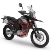 SWM Superdual T Reiseenduro Motorrad in grau-schwarzer Farbgebung mit Speichenrädern und Windschild