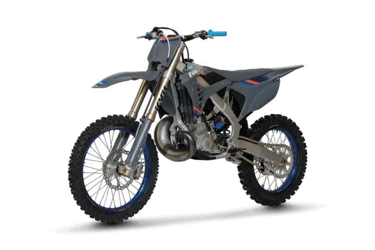 TM MX 300 ES FI 2T Motocross-Motorrad mit Alurahmen und Einspritzung, Seitenansicht