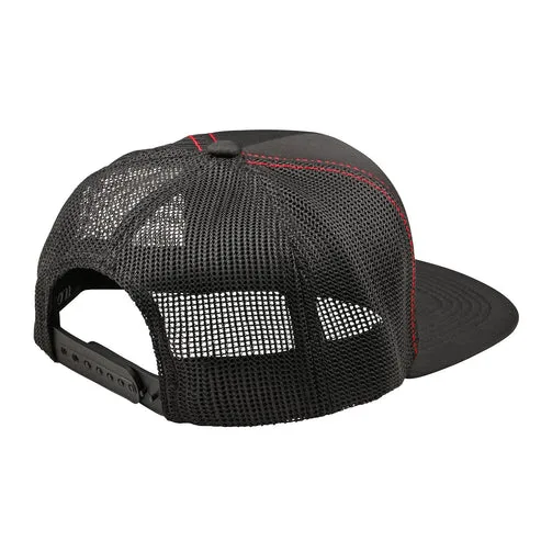 Rückansicht der Trucker Snapback Carb Schwarz mit Mesh-Material und verstellbarem Verschluss.