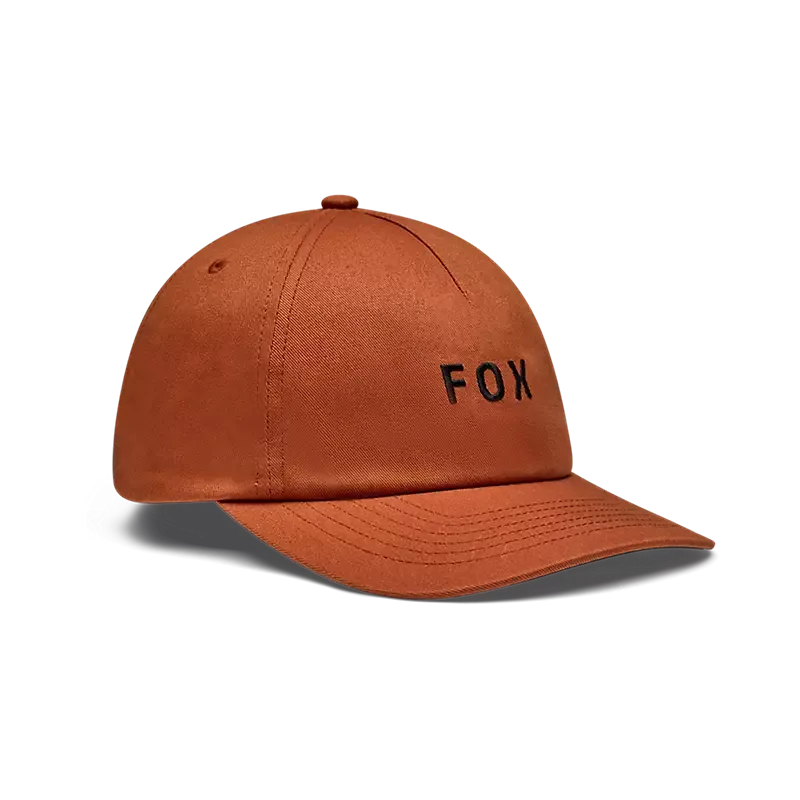Orange Kappe mit schwarzem FOX-Stick auf der Front