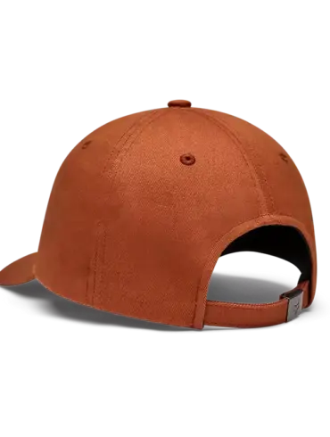 Rückseite einer einfarbigen, verstellbaren Kappe aus Baumwoll-Canvas mit Riemenverschluss