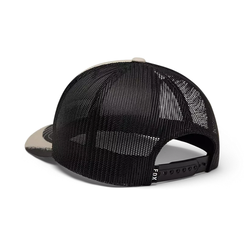Rückansicht einer Vision Mesh Trucker Cap mit schwarzen Mesh-Elementen und Snapback-Verschluss.