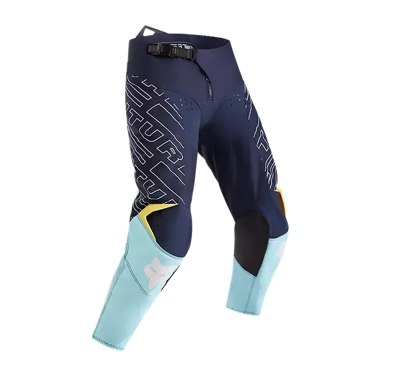 Jugend-Motocrosshose Modell Youth 180 Elevated in hellblau und dunkelblau mit ergonomischem Schnitt und Knieverstärkungen