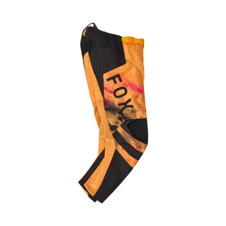 Motocross-Hose FOX 180 Kairos in Orange und Schwarz für Jugendliche, seitlich abgebildet