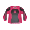 Pink-schwarzes 180 Shield Kinder-Motocross-Trikot mit Mesh-Einsätzen und Fox-Logo.