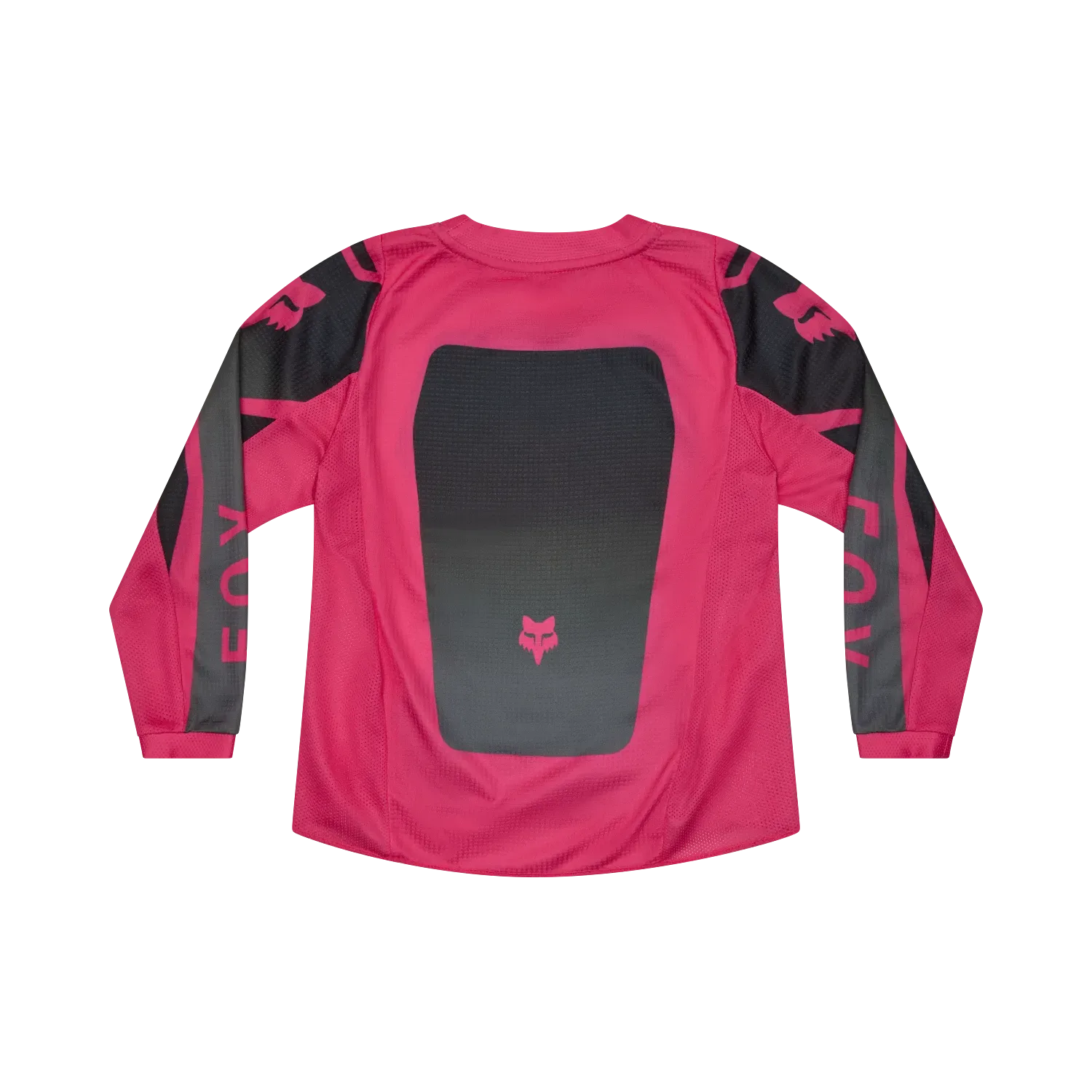 180 Shield Jersey für Kinder in Rot und Schwarz von hinten mit Mesh-Einsätzen und Fox-Logo.