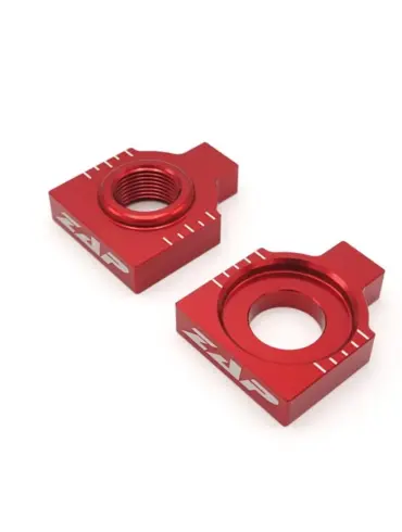 Rote CNC-gefräste Achsenblöcke für die Hinterachse der GasGas EC 21- ab 2021, Set bestehend aus zwei Teilen