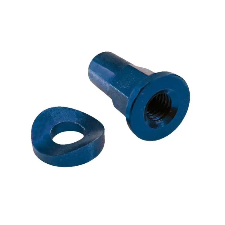 Blau eloxierte Aluminium-Mutter mit passender Scheibe für Motorrad-Reifenhalter