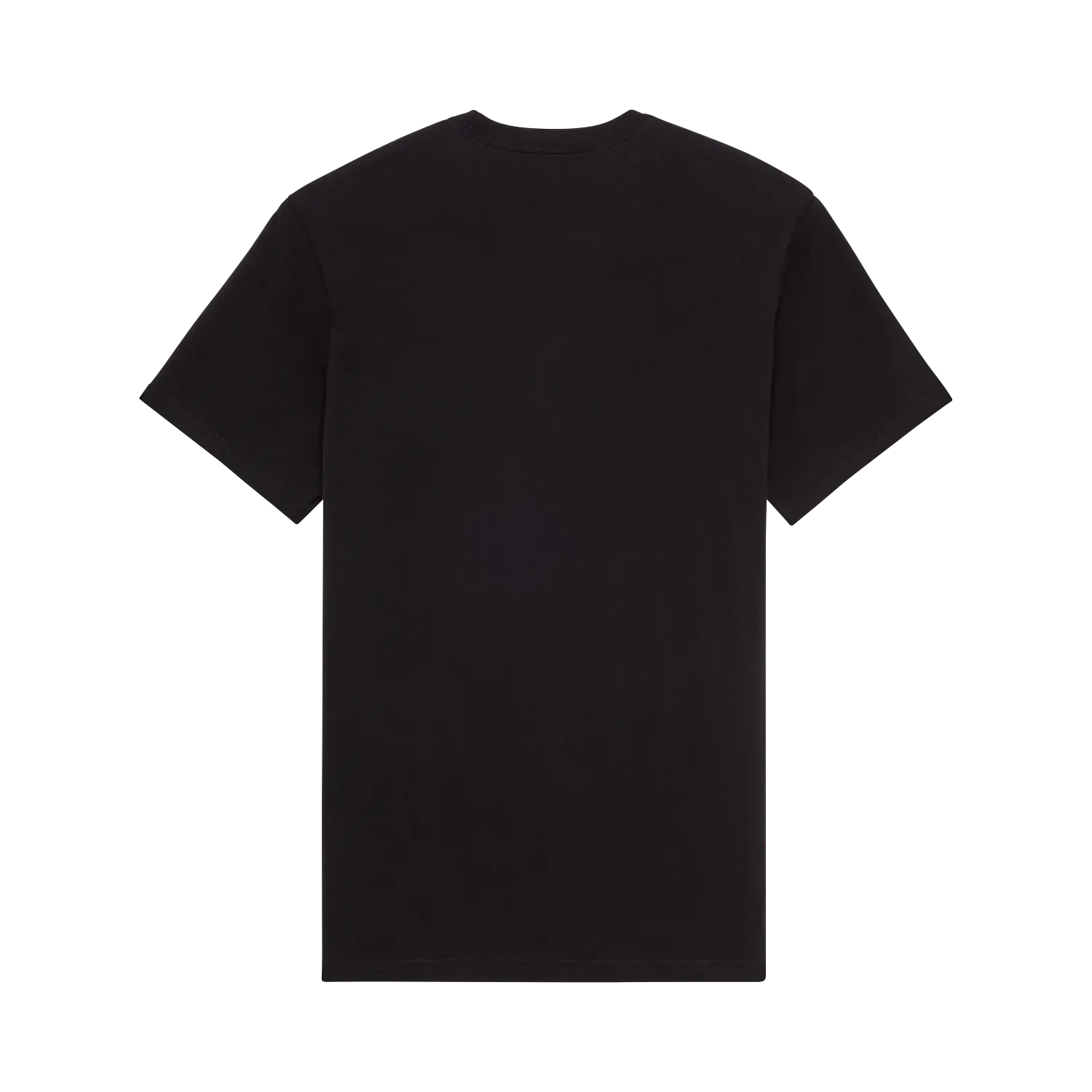 Schwarzes T-Shirt, Rückansicht, ohne sichtbare Aufdrucke oder Details