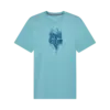 Hellblaues Fox Racing Bark Tech T-Shirt mit dezentem Print und klassischem Schnitt, optimal für Motorradfahrer.