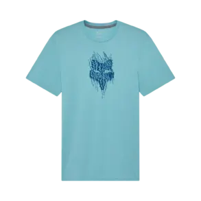 Hellblaues Fox Racing Bark Tech T-Shirt mit dezentem Print und klassischem Schnitt, optimal für Motorradfahrer.