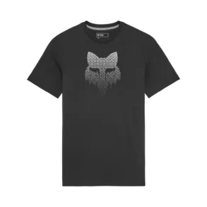 Schwarzes Fox Blur Tech T-Shirt mit stilisierter Grafik auf der Vorderseite
