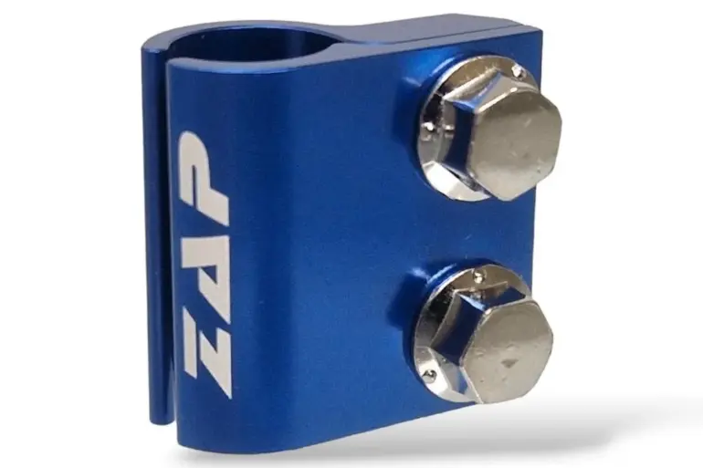 Blauer Bremsleitungs-Halter mit zwei Schrauben für Motorräder, Modellbeispiel