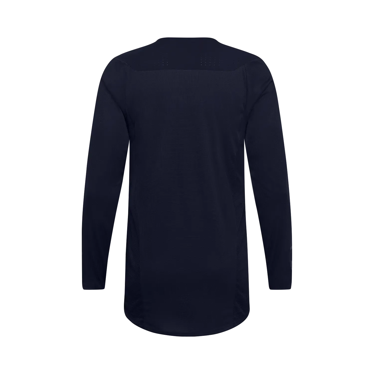Schwarzes Flexair Blackout Jersey mit langen Ärmeln, Rückansicht, dezente Stealth-Optik.