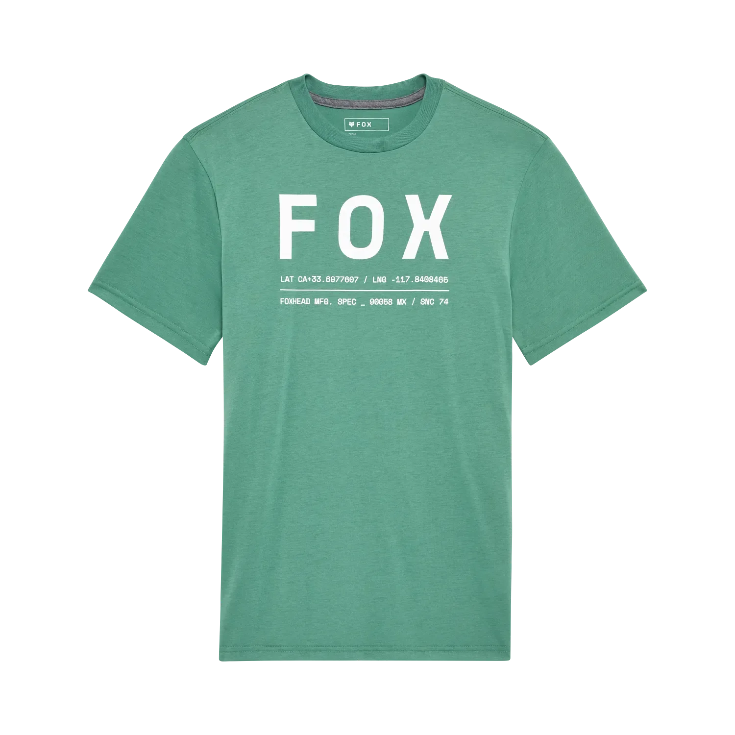 Grünes FOX Non Stop Funktions-T-Shirt mit weißem Schriftzug und technischen Details auf der Vorderseite.