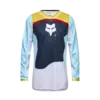 Fox Jugend 180 Elevated Trikot mit langen Ärmeln in Hellblau, Gelb und Dunkelblau, Vorderansicht