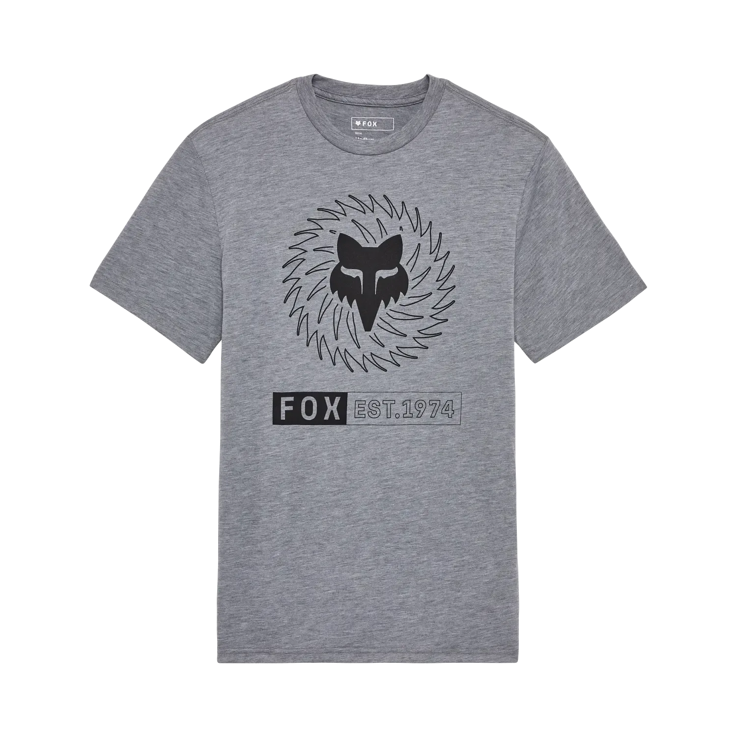 Heather Graphite Grey Fox Kairos Tech Tee, Drirelease-Material und dezente Grafik