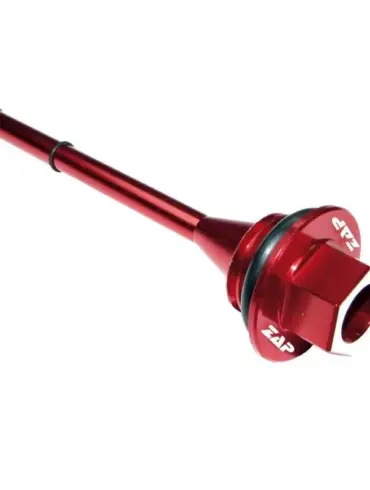 Eloxierter roter Ölmeßstab für Honda CRF 250, Produktfoto freigestellt auf weißem Hintergrund