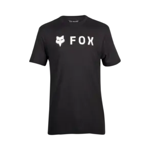 Schwarzes Fox Racing Premium-T-Shirt Absolute mit weißem Logo und Schriftzug auf der Brust.