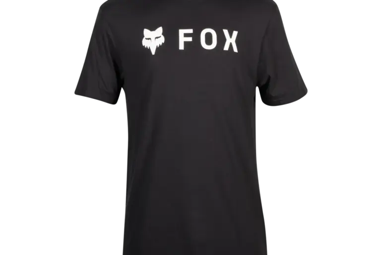 Schwarzes Fox Racing Premium-T-Shirt Absolute mit weißem Logo und Schriftzug auf der Brust.