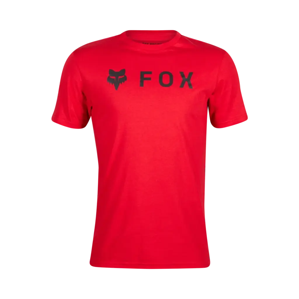 Rotes Fox Premium-T-Shirt Absolute mit schwarzem Logo-Aufdruck auf der Vorderseite.