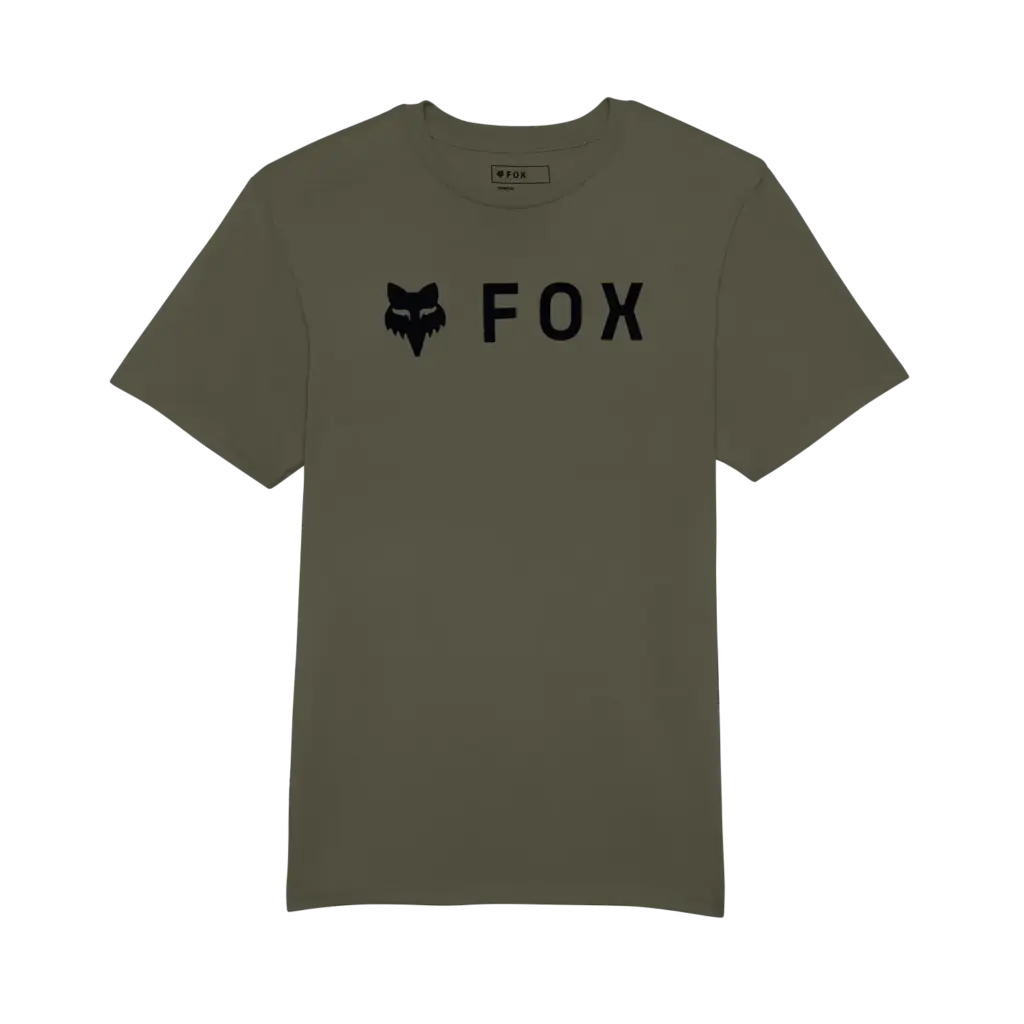 Fox Premium-T-Shirt Absolute in Olivgrün mit schwarzem Fox-Logo, kurzärmelig, komfortabler Schnitt