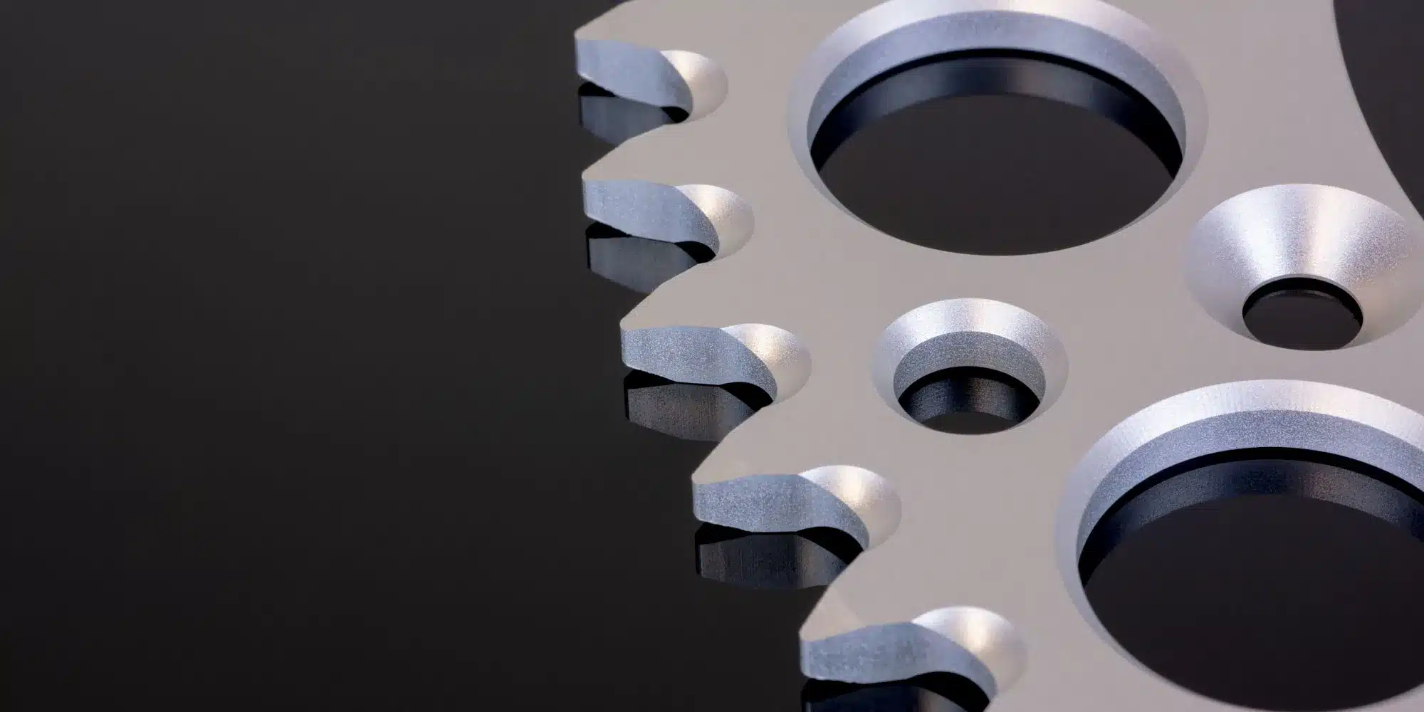 CNC-gefrästes Renthal Kettenrad aus Aluminium mit selbstreinigenden Zahnzwischenräumen