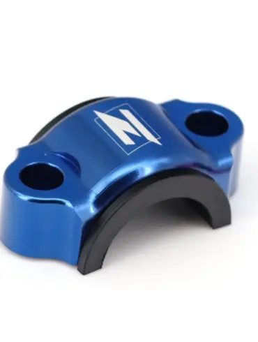 Slider Klemme uni blau aus Aluminium mit integrierter schwarzer Nylonbuchse