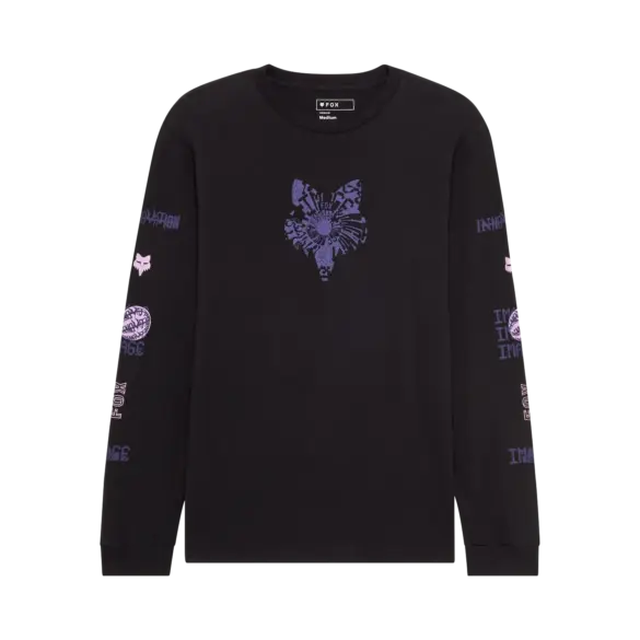 Phantom Long Sleeve Premium Tee, schwarz mit grafischem Muster und Pixel-Elementen, Vorderansicht