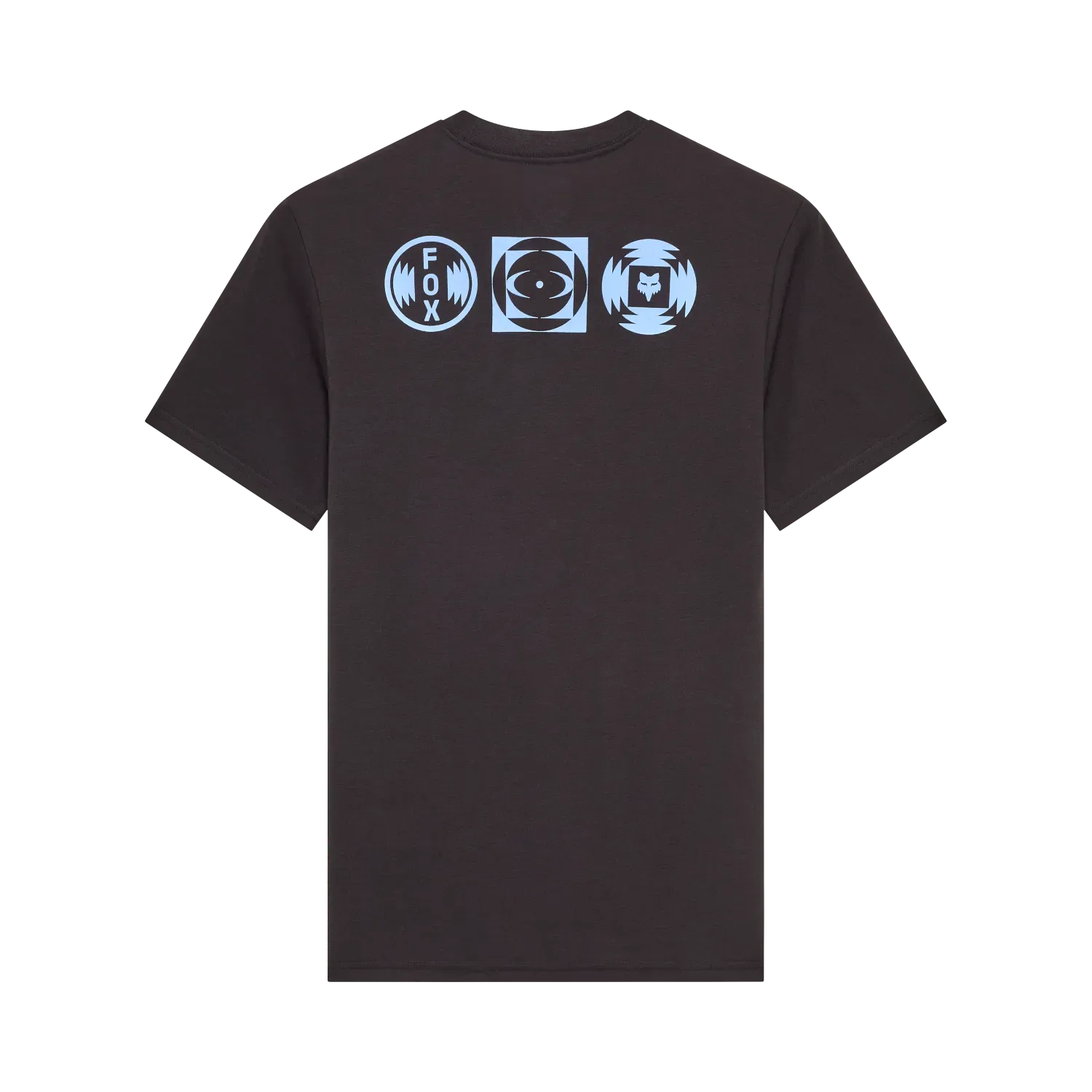 Fox Vision Tech Tee in Schwarz mit grafischen Elementen auf dem Rücken.