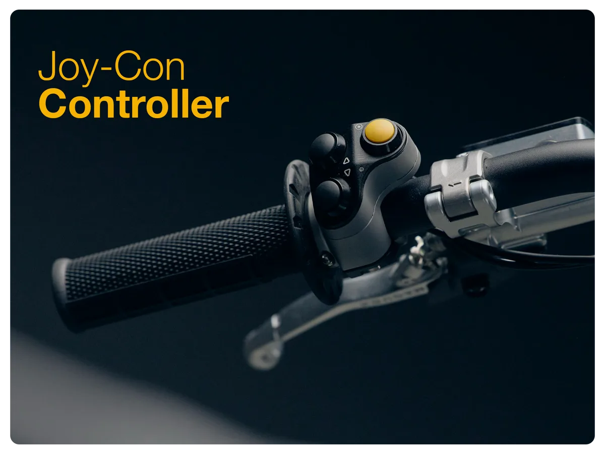 Joy-Con-Controller und Lenkergriff der Bonnell 805 E-Dirtbike im Detail