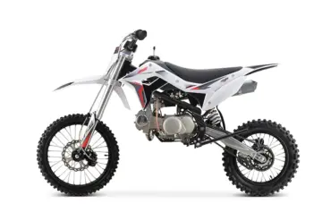 Bosuer PH10L 125 Pitbike in weißer Lackierung, Seitenansicht auf weißem Hintergrund