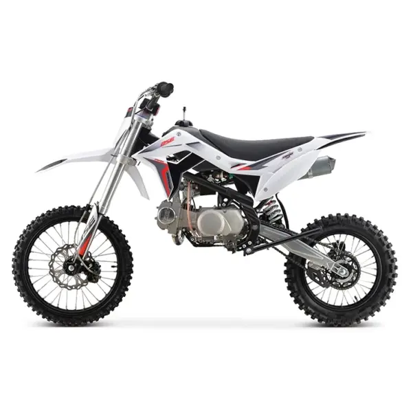 Bosuer PH10L 125 Pitbike in weißer Lackierung, Seitenansicht auf weißem Hintergrund