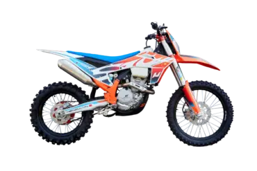 Hengjian S8 NX250 Motocross-Motorrad in sportlicher Lackierung, Seitenansicht