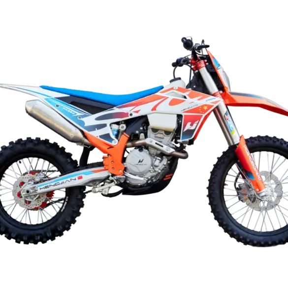 Hengjian S8 NX250 Motocross-Motorrad in sportlicher Lackierung, Seitenansicht
