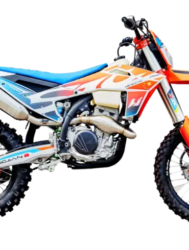 Hengjian S8-YK250 Motocross-Motorrad in Seitenansicht, Offroad-Bereifung, sportliches Design