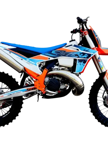 Hengjian S8 Z300 Enduro-Motorrad in Seitenansicht, Offroad-Konfiguration mit sportlicher Verkleidung und modernen Komponenten.