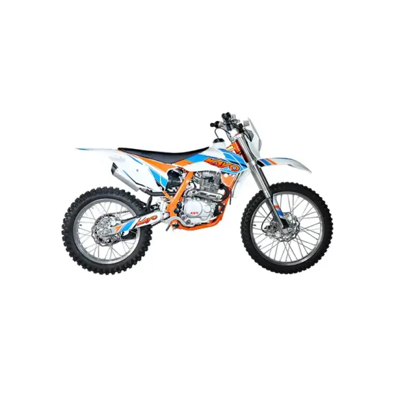 Kayo K2 Enduro Dirt Bike in Seitenansicht auf weißem Hintergrund