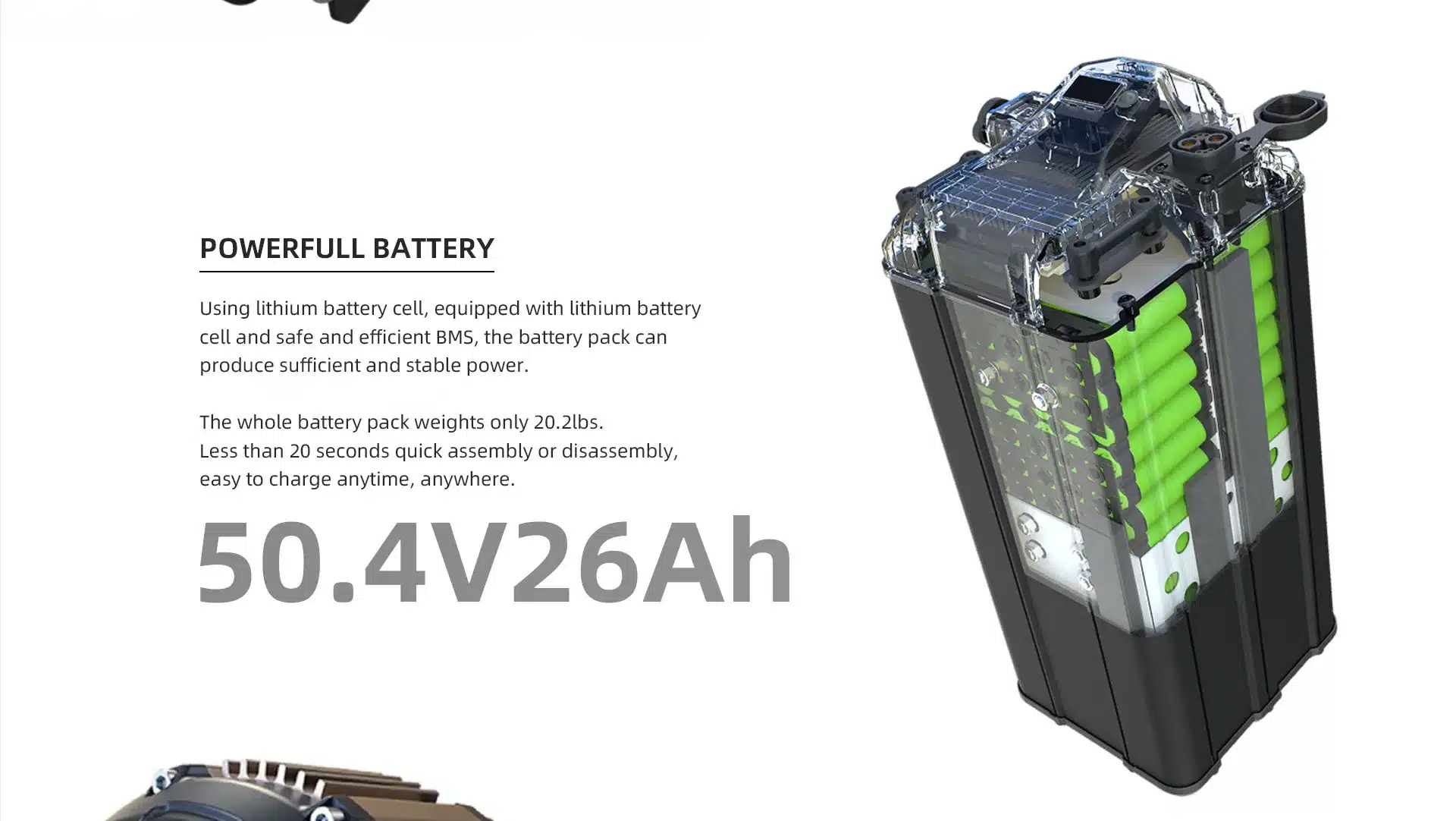 Akku der Sur-Ron Light Bee S in technischer Zeichnung mit Angabe der Kapazität