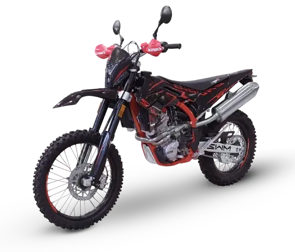 SWM RS 500 R Enduro-Motorrad in Seitenansicht im Studio